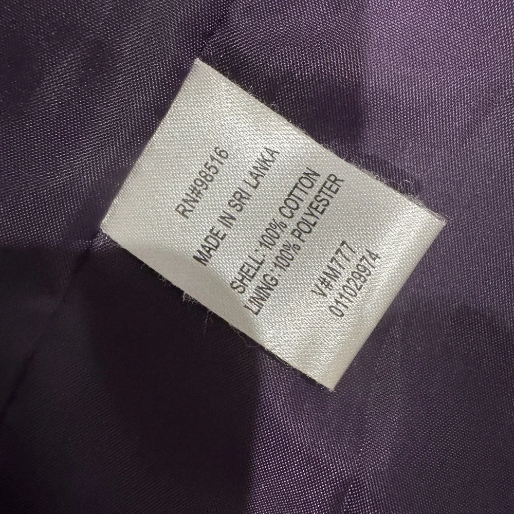 Vintage Coldwater Creek Women's Size 10 Med Purple Floral Cotton Open Jacket‎